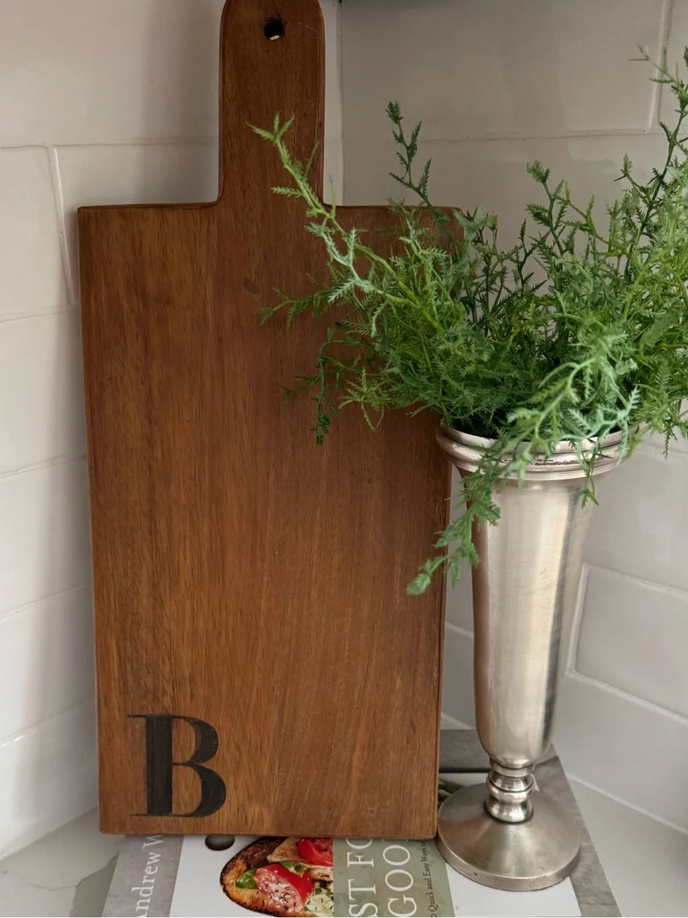 Pottery Barn Alphabet Cheese Boards Monogram “B”